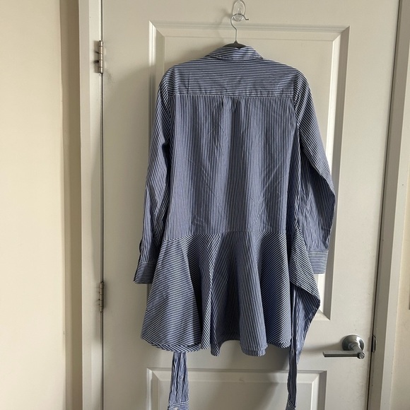 - Derek LAM 10 CROSBY Poplin Shirt Dress Tie Waist 8 - Picture 6 of 8